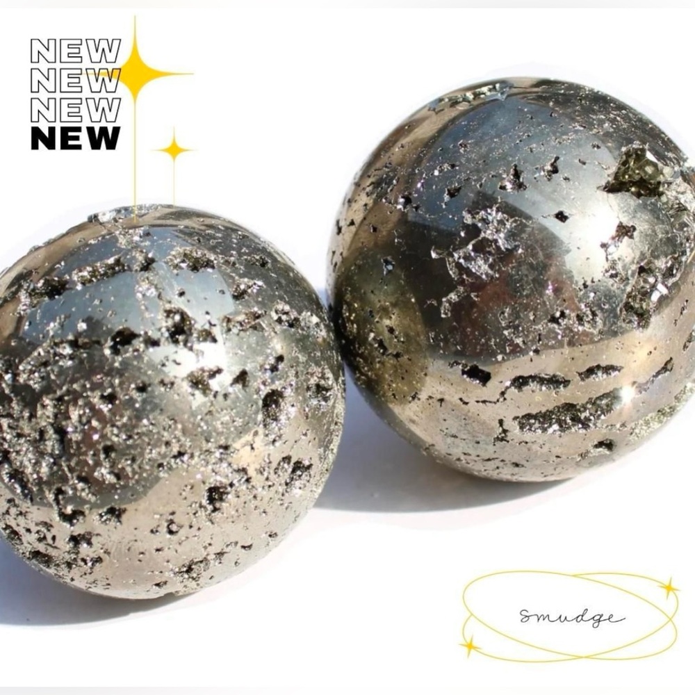 The Pyrite Sphere (SMALL) by Smudge Wellness 1 Crystal